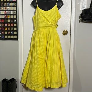 Yellow 100% Cotton fit and flare dress